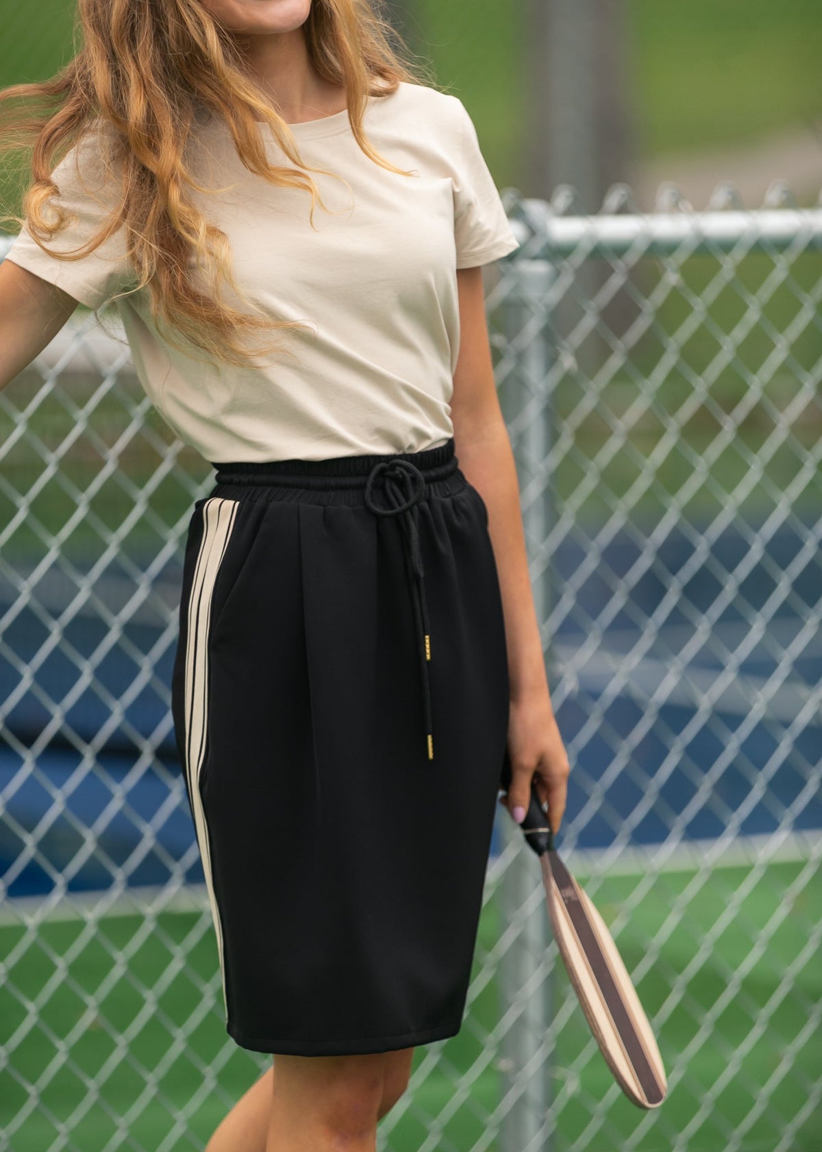Mid-Rise Track Skirt