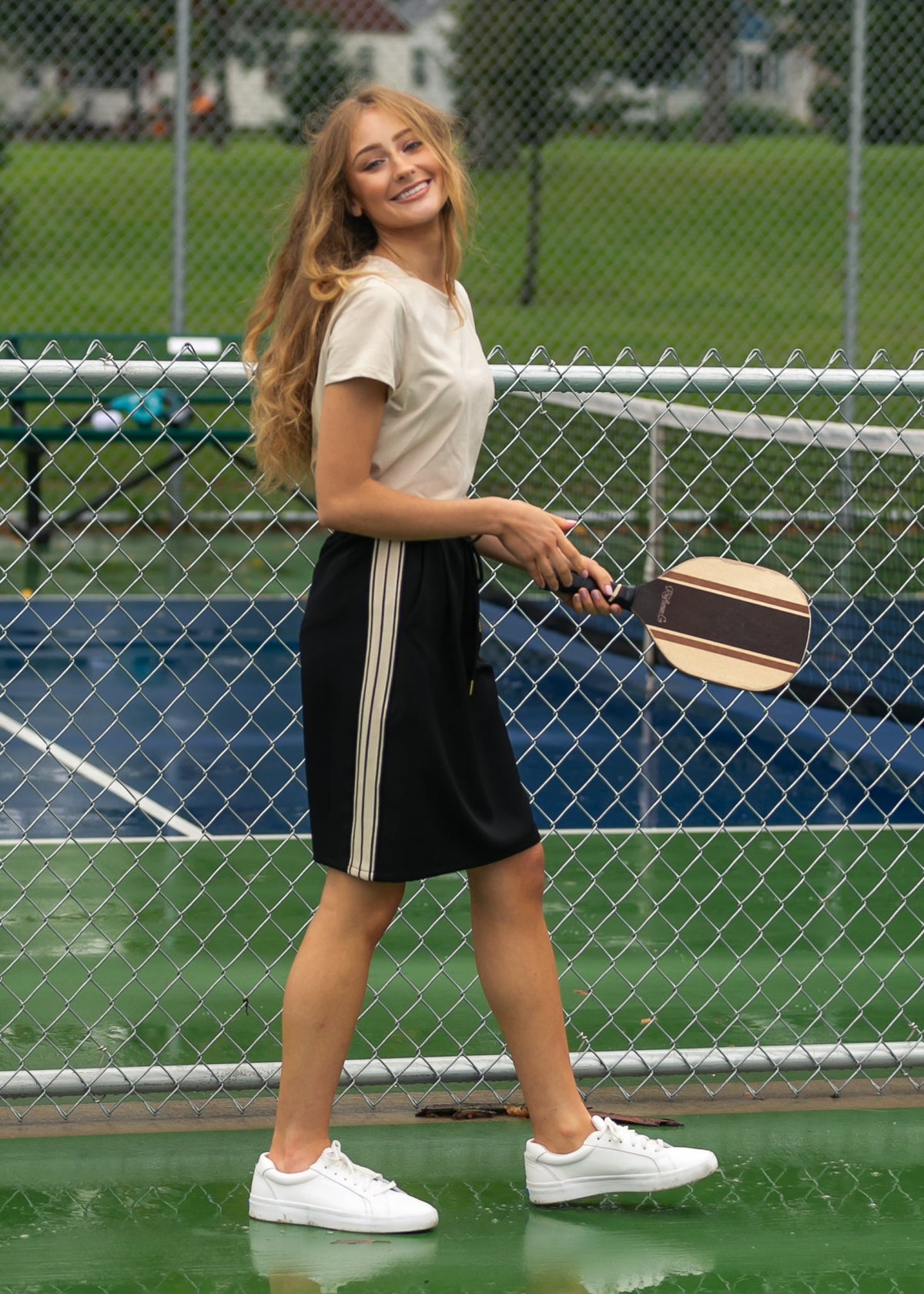 Mid-Rise Track Skirt