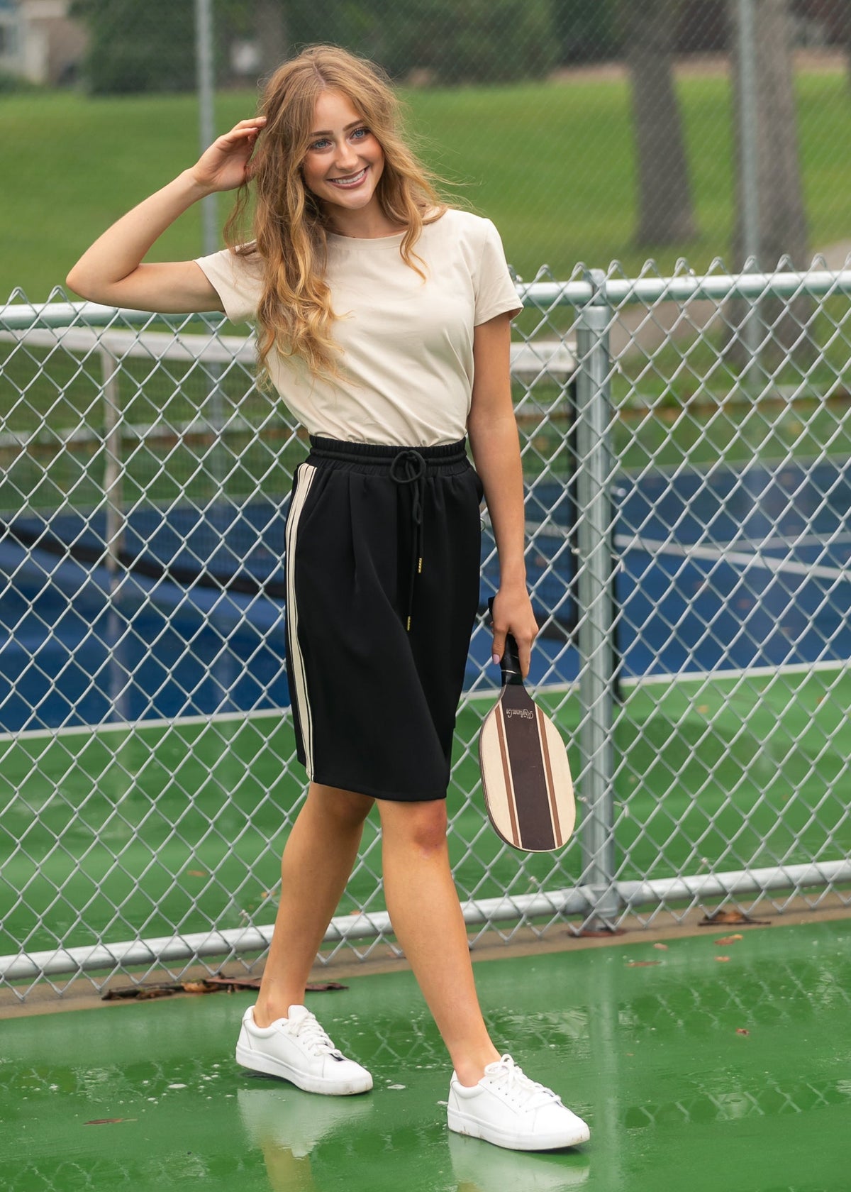 Mid-Rise Track Skirt