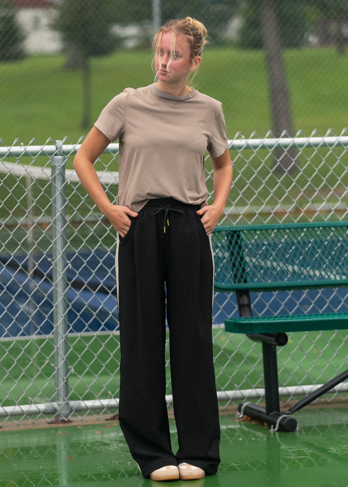 Wide Leg Track Pants